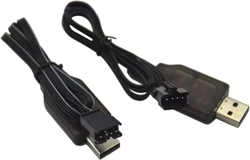 Vista 5 de Blomiky Paquete de 2 cables de cargador de batería de litio de 7.4 V/2 x 3.7 V 400 mA con enchufe SM-4P de 4 pines para versión antigua UDI001
