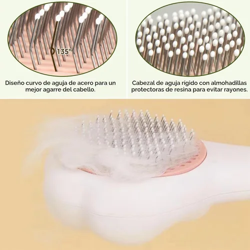 Vista 5 de Cepillo autolimpiante para gatos con cortaúñas para gatos, juego de 2