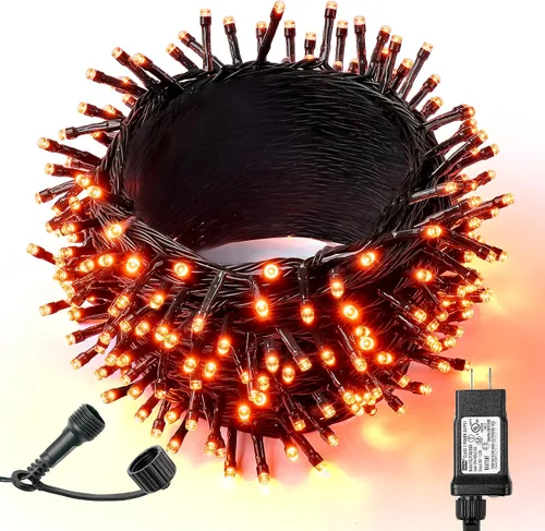 Vista 12 de WBao - Cadena de luces LED para Halloween de 300 luces, 108 pies, luces LED súper brillantes con certificación UL, 8 modos de iluminación