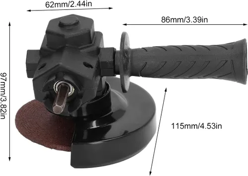 Vista 6 de Adaptador de amoladora de taladro a ángulo con mango, herramienta eléctrica de llave de disco de molienda para pulido de corte de plástico de metal
