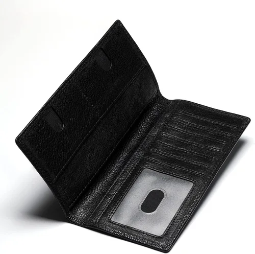 Vista 2 de IJUN Men's Bifold Long Wallet,Rfid Blocking Slim Wallet,Genuine Full Grain Tanned Leather