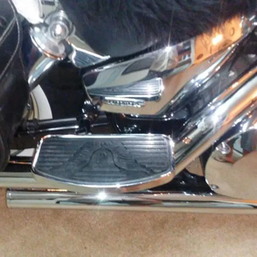 Vista 6 de Estriberas y reposapiés de motocicleta para Honda VTX1300 VTX1800 Suzuki VL400 VL800 C50 reposapiés delantero/pasajero par