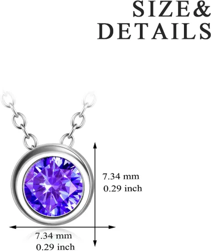 Vista 4 de Collar de plata de ley 925 con circonita para mujeres, adolescentes y niñas