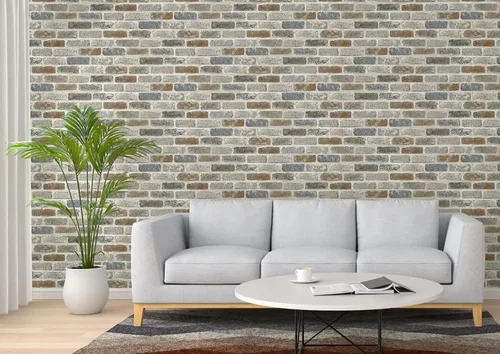 Vista 4 de SV5450 - Papel pintado de ladrillo marrón claro y pelar y pegar