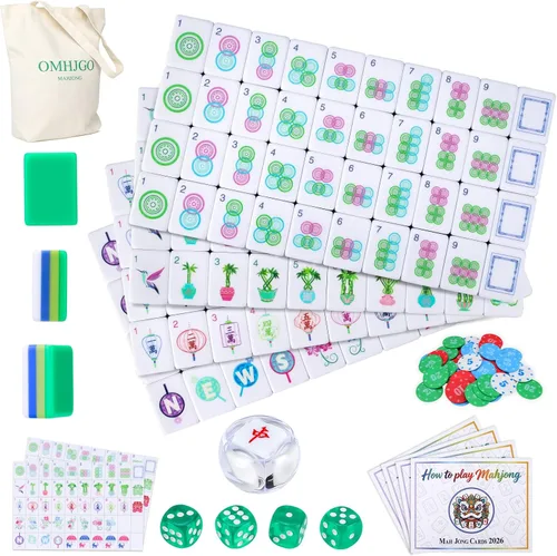 Vista 8 de Juego de azulejos Mahjong americanos de acrílico de 4 capas grabadas Naranja oscuro