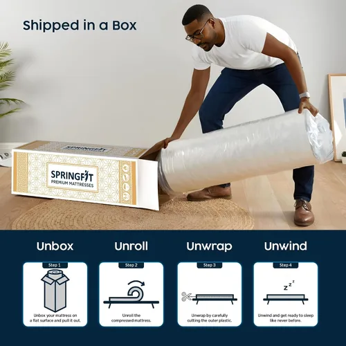 Vista 9 de Springfit Colchón de espuma viscoelástica tamaño King de 10 pulgadas con tela de punto transpirable para mayor comodidad y alivio de presión