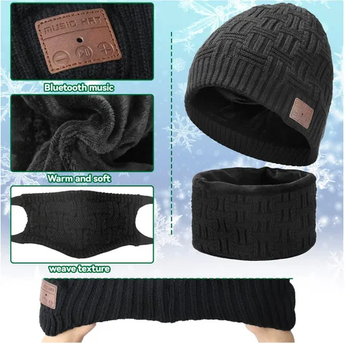 Vista 3 de Wireless Bluetooth Beanie Hat Set wWinter Cap, Unique Tech Birthday for Men Women Teenager Boy Gamer Worker