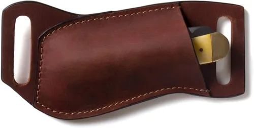 Vista 13 de Gentlestache Funda de cuero para cuchillo de bolsillo para cinturón, funda plegable para cuchillo, funda para cinturón EDC, color negro compacto