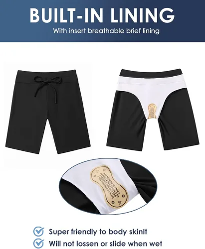 Vista 5 de Ekouaer pantalones cortos de surf deportivos, elastizados y lisos para playa para mujer