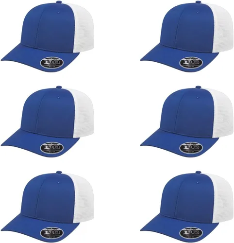Vista 105 de Cap America i8502 Flexfit 110 Premium - Gorra de camionero de perfil medio con 6 paneles de malla trasera con protección UV y cierre ajustable