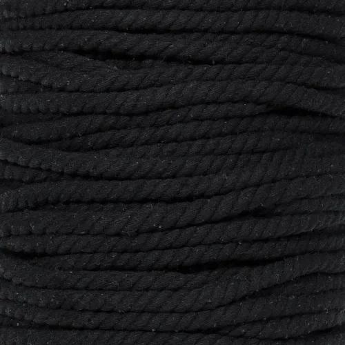 Vista 87 de Cuerda de algodón trenzado súper suave de 3 hebras (negro, 1 pulgada x 10 pies)