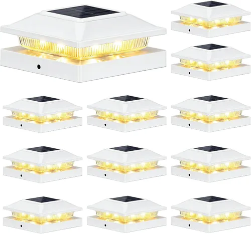 Vista 10 de Brightever Paquete de 6 luces solares para postes de 4 x 4, 3.5 x 3.5, luces solares para postes de valla, impermeables, para postes de vinilo