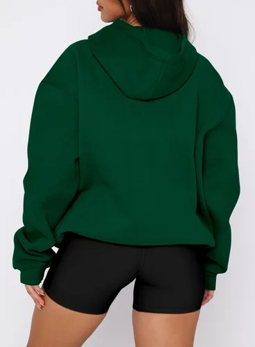 Vista 72 de onlypuff Sudadera casual con capucha para mujer, de manga larga, con bolsillo de canguro, hombro caído