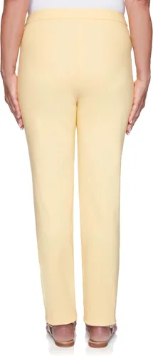 Vista 2 de Alfred Dunner Pantalón clásico Allure elástico de longitud media para mujer Blanco puro