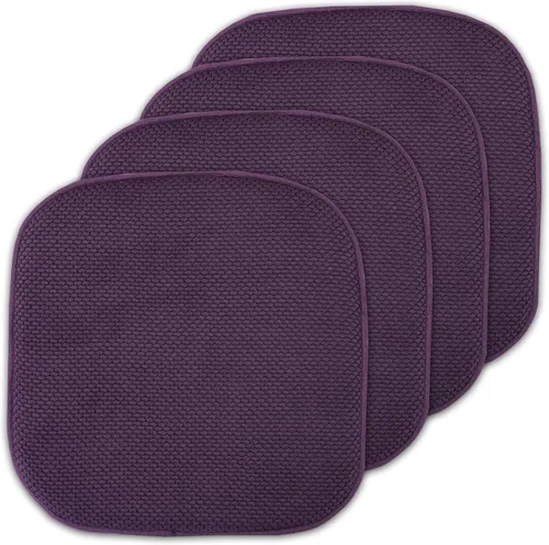 Vista 95 de Sweet Home Collection Cojines de espuma viscoelástica para silla, antideslizantes, diseño de panal de abeja, 16 x 16 pulgadas, paquete de 2