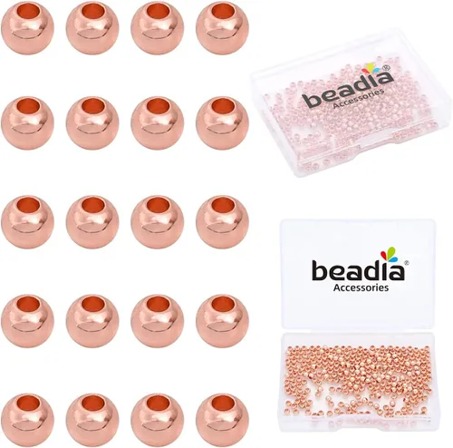 Vista 22 de BEADIA - Cuentas espaciadoras redondas bañadas en oro de 14 quilates, 2 mm, 600 piezas para hacer joyas sin decoloración