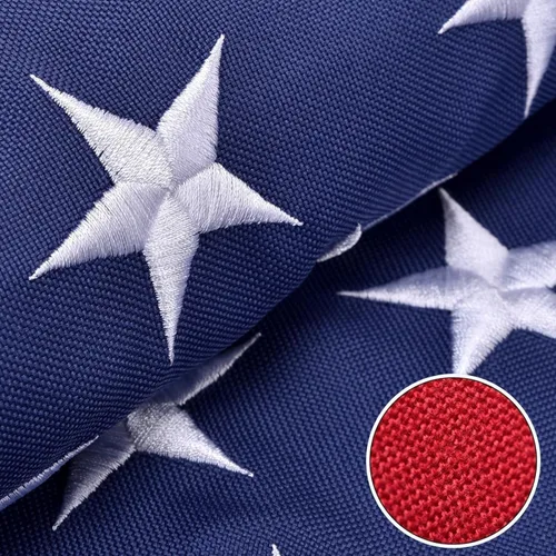 Vista 5 de World Flags Direct NYL-TUFF - Bandera estadounidense resistente de nailon de 300 denier de 10 x 15 pies con estrellas aplicadas, rayas cosidas