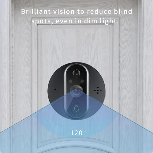 Vista 2 de Timbre de video WiFi para apartamento, cámara de mirilla con pantalla LCD de 4.3 pulgadas, 1080P, gran angular de 120°, visión nocturna, detección