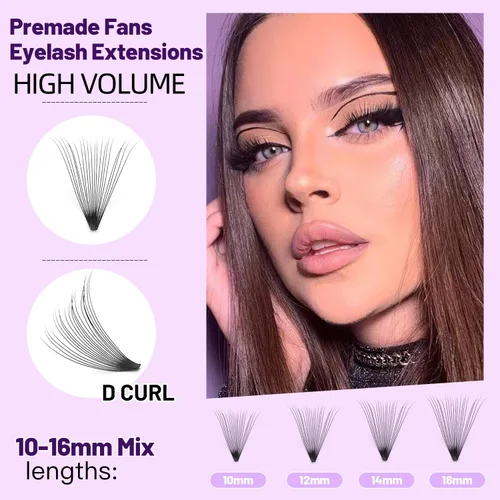 Vista 3 de Bodermincer 200 extensiones de pestañas postizas de volumen 20D de 0.003 in, 0.315-0.630 in para elegir, pestañas postizas individuales suaves