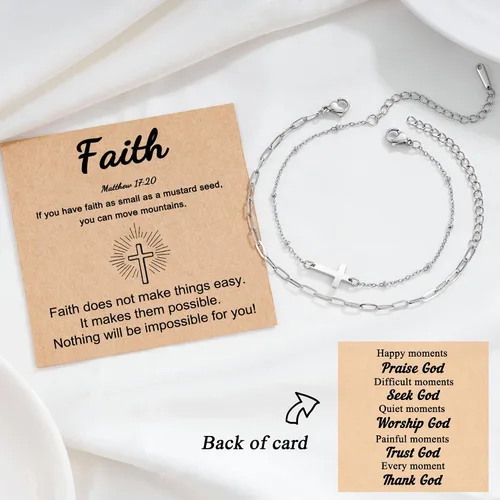 Vista 6 de Tarsus Pulsera de cruz para mujeres y hombres, regalos religiosos para mujeres y hombres, regalos cristianos para mujeres, amigos, familia