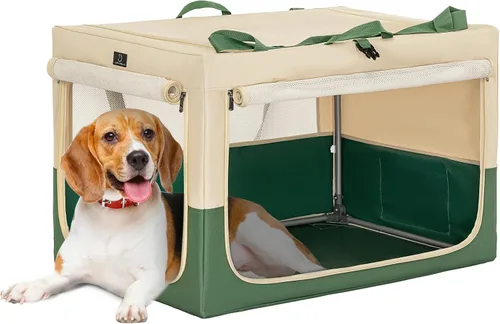 Vista 20 de Jaula suave de 36 pulgadas para perros grandes, perrera de viaje portátil con cremalleras bloqueables, base impermeable, funda lavable, marco
