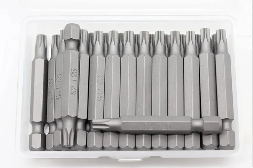 Vista 55 de TMAX Juego de puntas de destornillador de cabeza de estrella T6 Torx de 25 piezas, acero S2 de 6 puntos T-6 puntas de inserción de destornillador