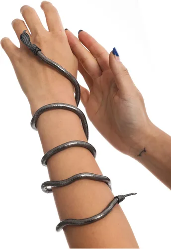 Vista 5 de Gargantilla de serpiente punk flexible ajustable, collar de envoltura flexible, multiusos, joyería Medusa Hollween para mujer