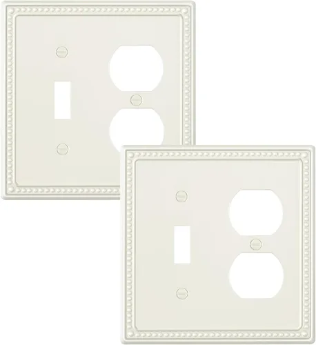 Vista 13 de Paquete de 2 cubiertas de placa de interruptor de luz de doble palanca, cubiertas decorativas de placa de doble interruptor Pearls, placa de pared