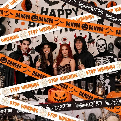 Vista 8 de SWRT Paquete de 3 cintas de precaución para decoración de Halloween, 3
