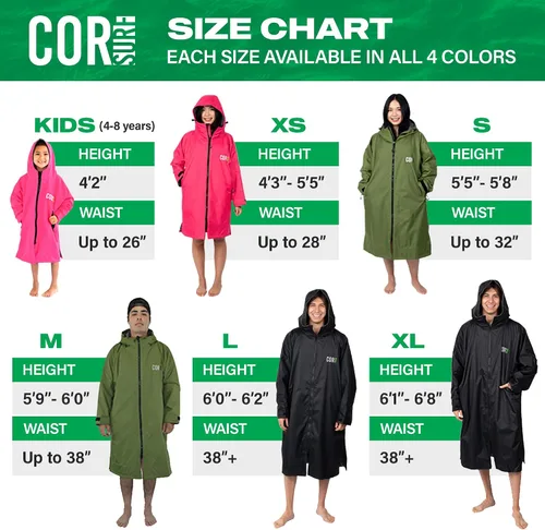 Vista 18 de COR Surf Swim Parka for Youth and Adults Heavy-Duty Weatherproof Swimming Jacket with Size Options for Men, Women and Kids