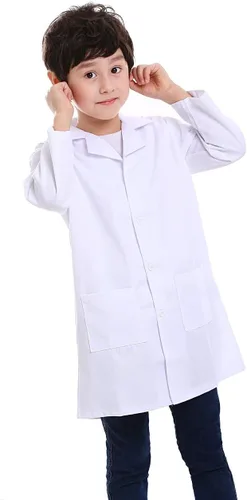 Vista 2 de TopTie Abrigo de laboratorio para niños, disfraz de Halloween para científicos escolares