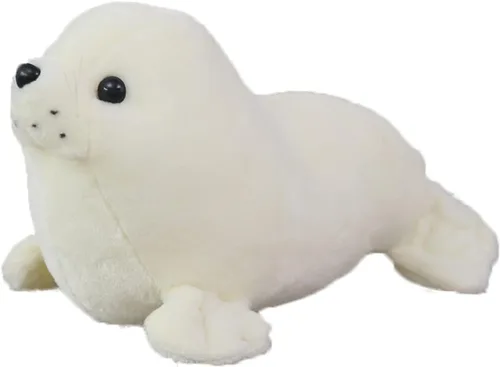 Vista 9 de zhidiloveyou - Muñeca Kawaii de peluche con diseño de sello, color gris, 9 pulgadas