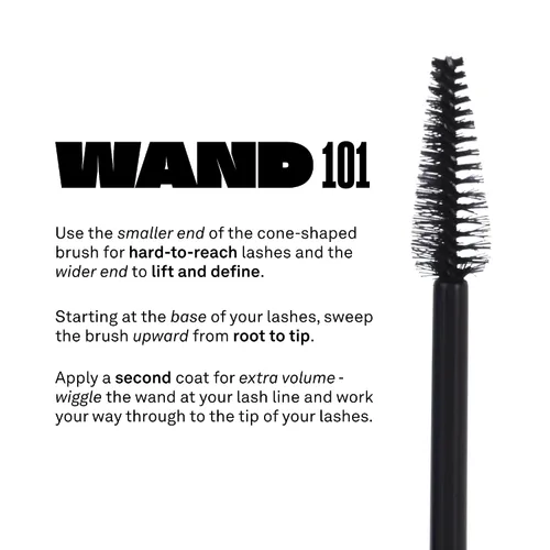 Vista 3 de Babe Original Babe Lash Mascara - A prueba de manchas, fórmula de larga duración y sin grumos, volumen construible, resistente al agua, negro