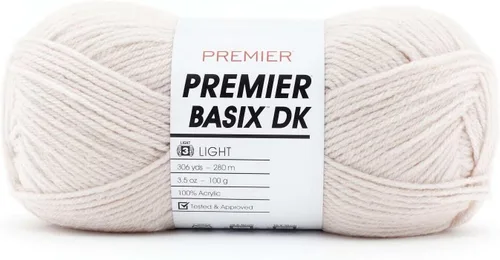 Vista 5 de Premier Yarns Basix DK - Hilo de peso, hecho de acrílico, hilo ideal para ganchillo y tejido, lavable a máquina, rubor, 3.5 onzas, 306 yardas