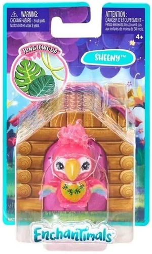 Vista 2 de Enchantimals Figura de loro rosa Sheeny de Junglewood - GJX25 ~ Peekie Parrot's Bestie