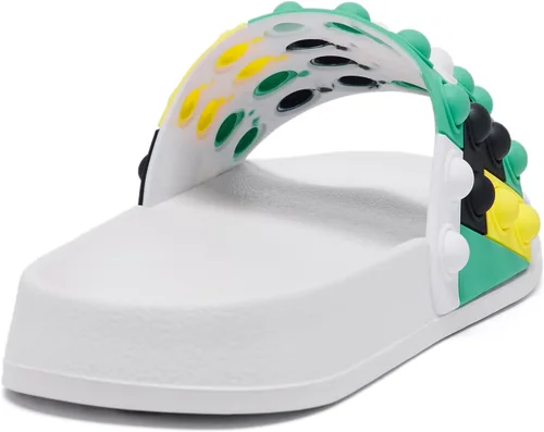 Vista 6 de Engtoy Sandalias para niños y niñas, unisex, ligeras, antideslizantes, puntera abierta, cómodas, para ducha, playa, divertidas sandalias