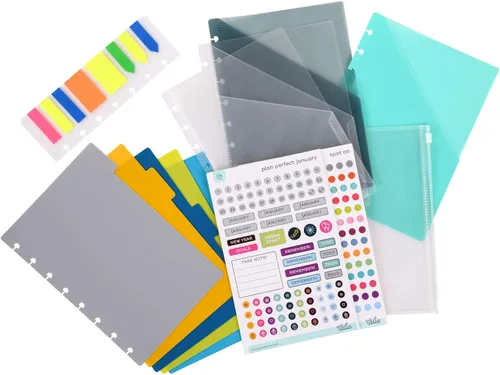 Vista 36 de Talia Recambios de cuaderno con disco (kit de accesorios (divisores en colores pastel), junior (5.5 x 8.5 pulgadas)) Kit de accesorios