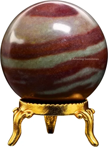 Vista 20 de Amazing Gemstone Bola de cristal de Amazonita con soporte, bolas de meditación de esfera de cristal de 2 pulgadas para brujería y bolas decorativas