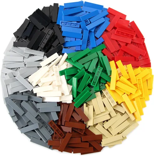 Vista 2 de Azulejo de 1 × 480 piezas y piezas de ladrillos MOC planos, bloques de construcción multicolores a granel para suelo de pared de superficie lisa