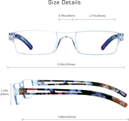 Vista 3 de VisionGlobal 2 pares de anteojos de lectura, anteojos con filtro de luz azul, anteojos de lectura para computadora para mujeres y hombres, marco