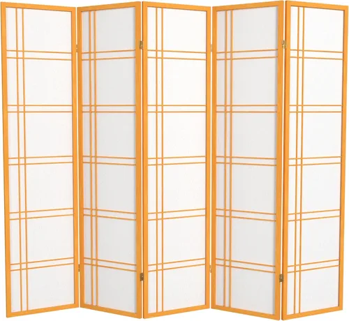 Vista 26 de Oriental Furniture - Pantalla Shoji de doble cruz de 6 pies de alto, color negro, 3 paneles