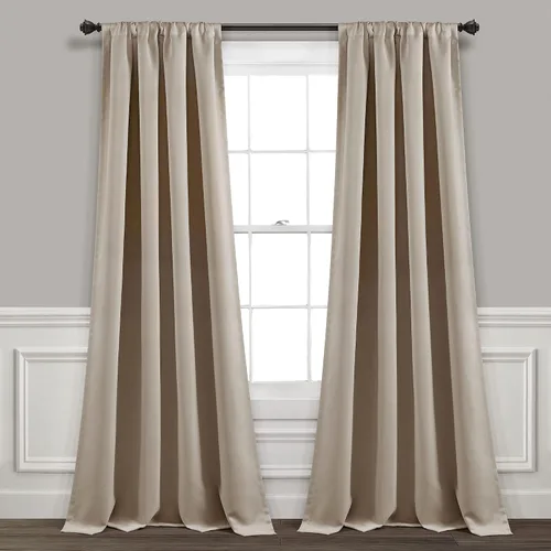 Vista 17 de Lush Decor Paneles de cortinas aisladas para oscurecer la habitación, con bolsillo para barra, par de cortinas largas para dormitorio o sala