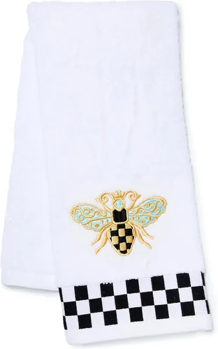 Vista 8 de MACKENZIE-CHILDS Toalla de mano, bonita toalla de mano decorativa para baño y cocina, cuadros negros y blancos