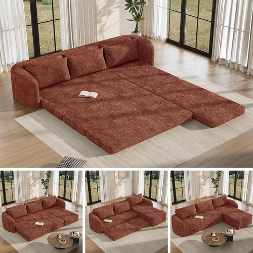 Vista 18 de Vesgantti Sofá modular sin hueso de 114 pulgadas, moderno sofá de 5 plazas en forma de U con 2 otomanas y asientos profundos, sofás de nube