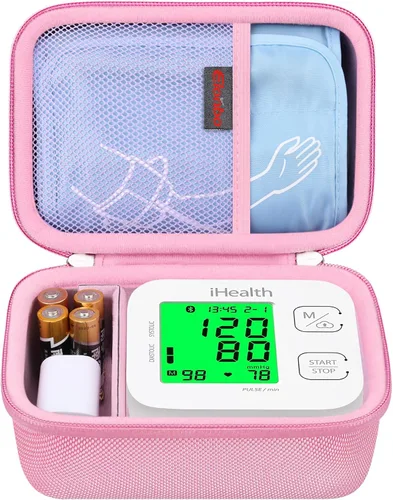 Vista 9 de Elonbo Funda de transporte para iHealth Track Smart Monitor de presión arterial en la parte superior del brazo, monitor de presión arterial Negro