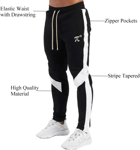 Vista 4 de PIDOGYM Pantalones deportivos ajustados para hombre, con bolsillos con cremallera