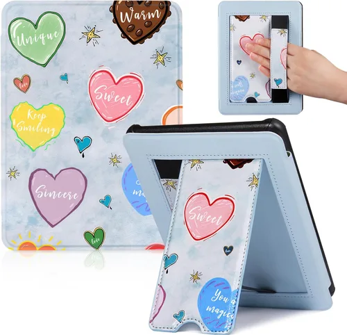 Vista 33 de CoBak Funda con soporte para Kindle Paperwhite - Funda de piel sintética duradera con función de apagado y encendido automático, ranura