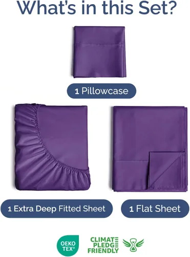 Vista 470 de Extra Deep Twin XL Sheet Set - 3 Piece College Dorm Room - White 01-Blanco