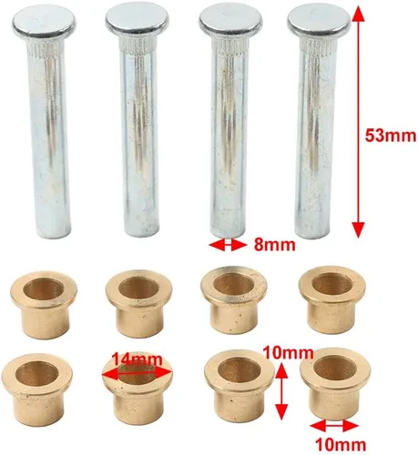 Vista 5 de Cnkaka036 Kit de reparación de bisagras de puerta de pasador y buje Hierro plateado y dorado para Nissan Navara D22 Frontier Pickup Truck 97-2005 4