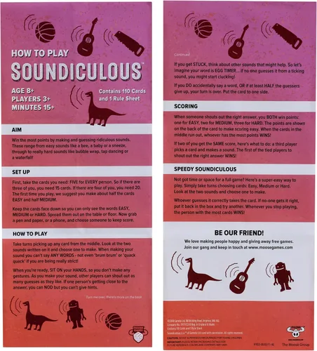 Vista 7 de Soundiculous - Moose Games: el divertido juego de fiesta de bolsillo de sonidos ridículos que hace reír a toda la familia